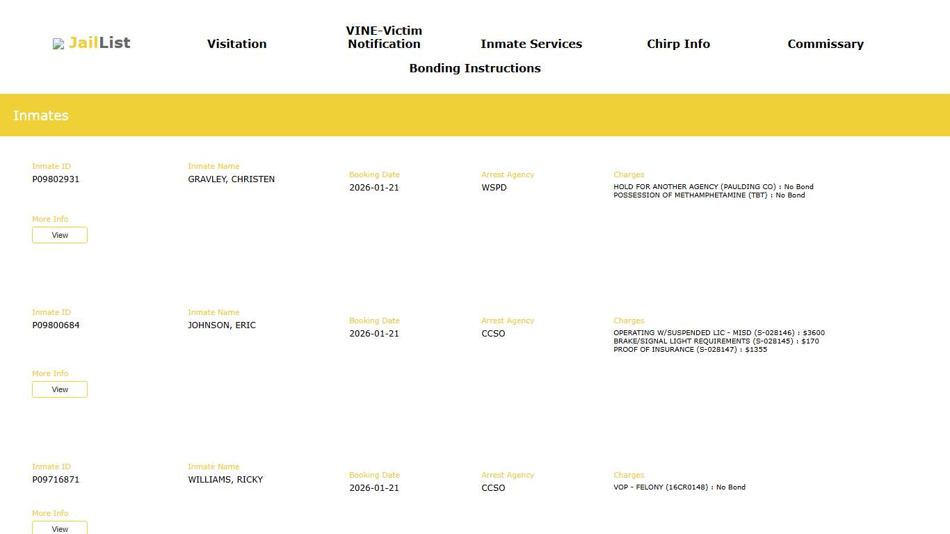 Cherokee County | Inmate Search