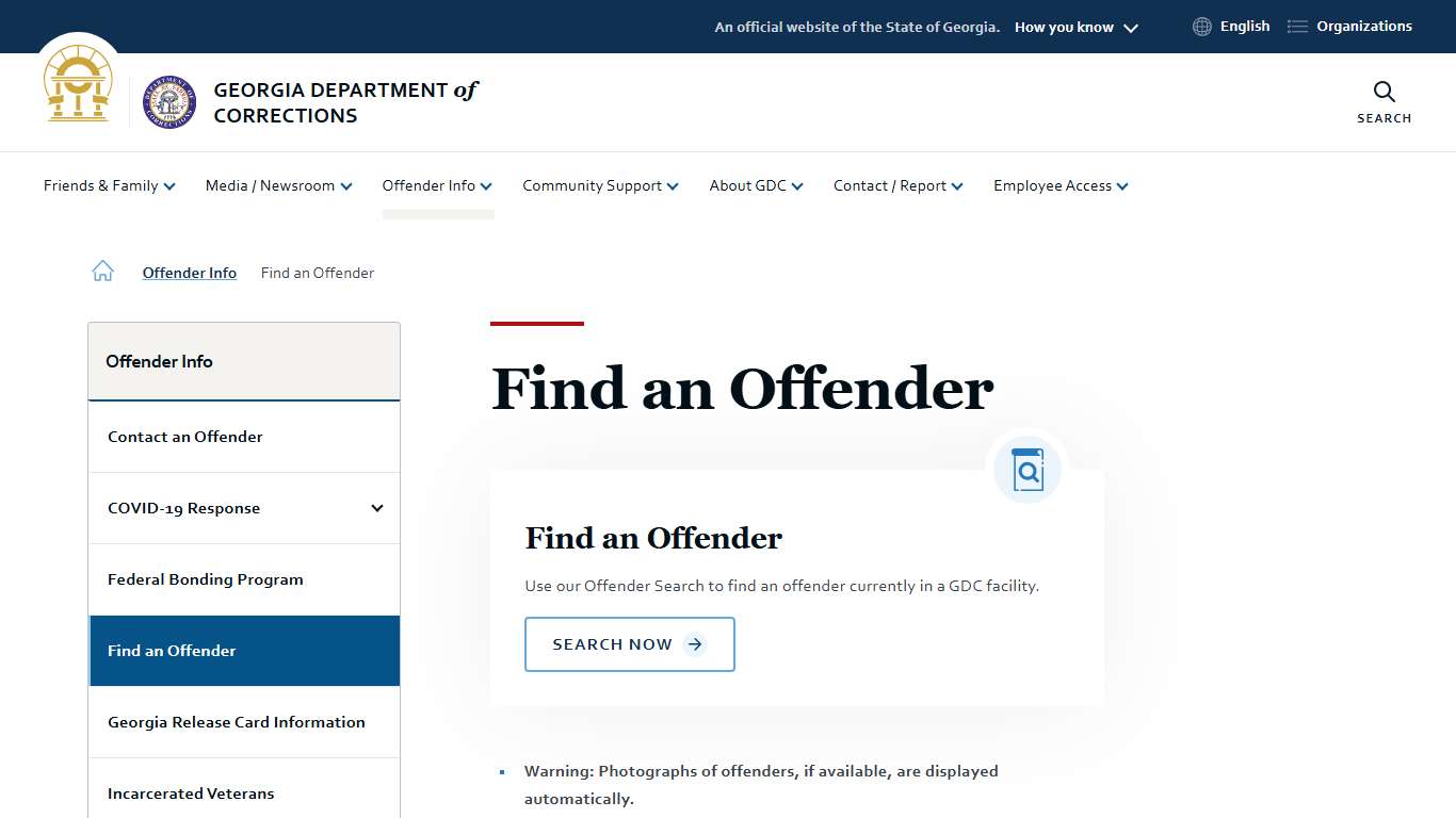 Find an Offender | Georgia Department of Corrections